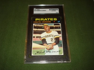 Tarjeta de béisbol 1971 Topps Roberto Clemente, SGC calificada como auténtica, bonita Foto 1 de 4