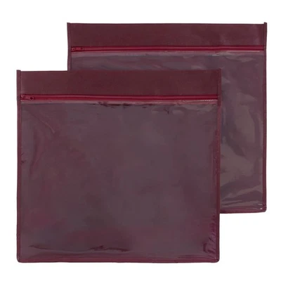 FiNeWaY 10x Clear Saree Storage Bags – Wardrobe Organiser with Zipper, Maroon