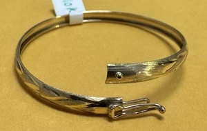 Echter Baby Armreif 10 Karat Gelbgold ausgefallener Diamantschliff - Bild 1 von 4