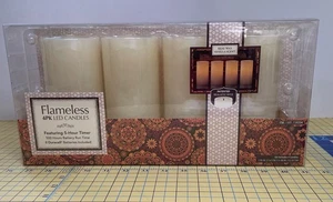 Flameless 4Pk LED Candles Real Wax Vanilla Scent - Batteries Included - Picture 1 of 4