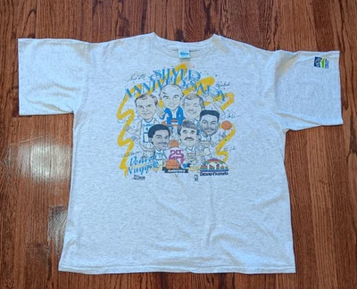 Vintage 90s 1992 NBA Denver Nuggets 25th Anniversary Caricature T Shirt - Image 1 of 4