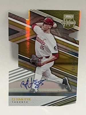 CJ Van Eyk 2020 Elite Extra Edition Aspirations Auto #42 Blue Jays /24 - Image 1 of 3