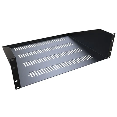 Hammond Rack Mount 14.5"D Vented 2 Post Shelf, RASVL190514BK1, 3U, 19", Black  - Image 1 of 4