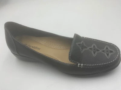 Mocasines de cuero ST. John’s Bay Holly negros con detalles recortados talla 6M Foto 1 de 4