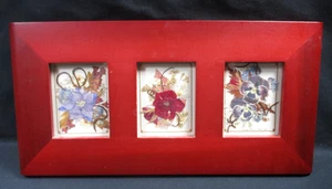 Arte enmarcado - Flores prensadas triple 2" x 2,75" cada una - por Cherry Rosin 1999 - Imagen 1 de 10