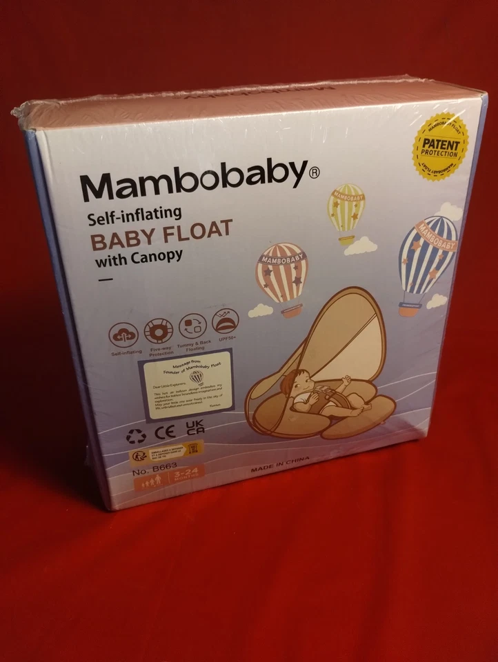 Flotador autoinflable Mambobaby con dosel flotador bebé para piscina - verde - nuevo  Foto 1 de 4