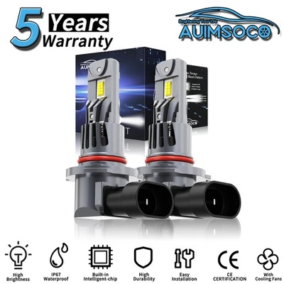 For Dodge Monaco 1990-1992 9005 LED Headlight Bulbs Cool White Super Bright 100W - Image 1 of 4