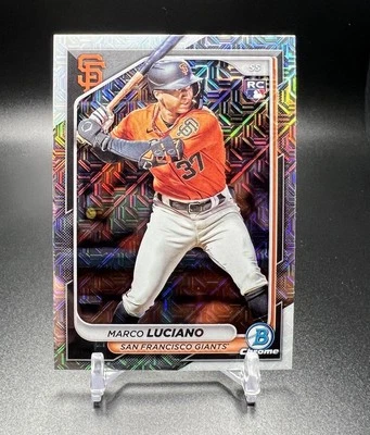 2024 Bowman Chrome #18 MARCO LUCIANO RC ROOKIE Mojo Refractor Giants - Image 1 of 2