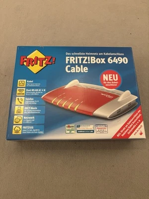 AVM FRITZ!Box 6490 Cable, Router, Rot/Weiß, Gebraucht. Voll Funktionsfähig. - Bild 1 von 2