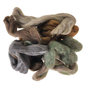 ~3 oz Green Brown Gray Wool Roving for Needle Felting - Picture 1 of 2