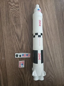 Apollo 13 Pog Milk Cap Collector's Case 1995 Hardee's 15” Saturn V Space Rocket - Picture 1 of 2