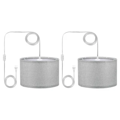 Plug in Pendant Light, 2 Pack 15Ft Rope Cord Hanging Lamp Fixture Dark Gray - Image 1 of 4
