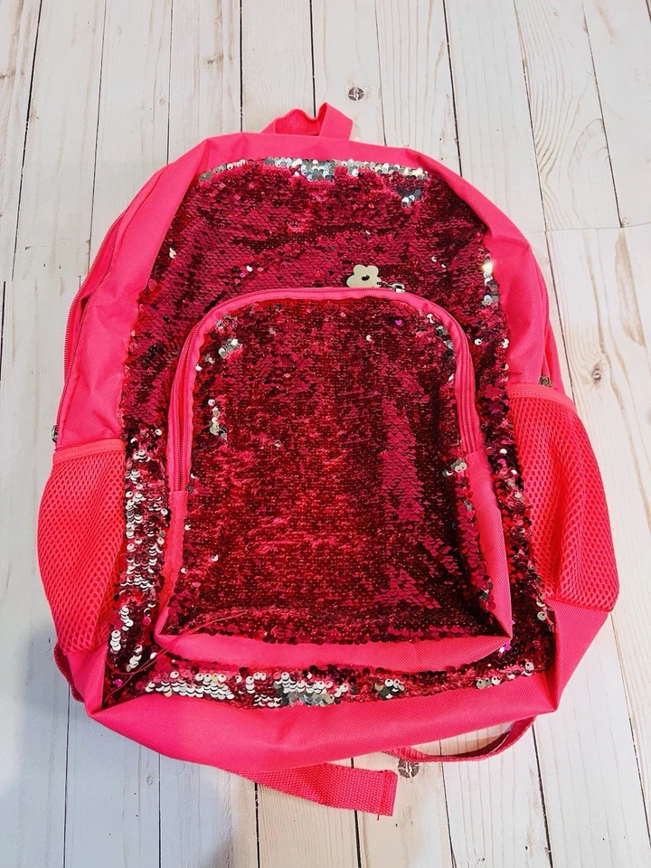 Mochila da moda Limited Too Girls com lantejoulas que mudam de cor rosa NOVA - Imagem 1 de 4