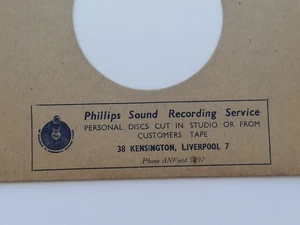 THE BEATLES ORI) PERCY PHILLIPS SOUND RECORDING RECORD SLEEVE - Imagen 1 de 5