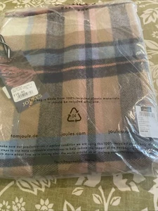 New Joules Langtree Scarf Cream Check One Size - Picture 1 of 4