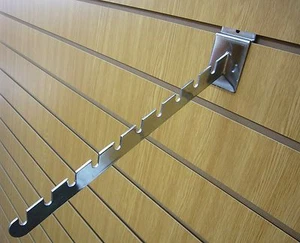 10 NOTCH CHROME SLATWALL ARM PACK OF 5 - Picture 1 of 2