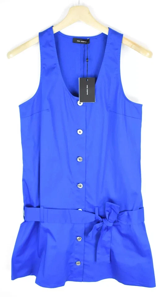 Cop Copine Minogue Robe Femmes ( Ue ) 38 sans Manche Ceinture Bleu Boutons Mini - Photo 1/4