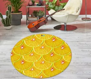 3D Yellow Fruit Lemon Slices NA14878 Game Rug Mat Elegant Photo Carpet Mat Fay - Picture 1 of 5