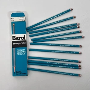 Berol Turquoise  375 4H Writing Pencils 12 Pack New Unused NOS Vintage - Picture 1 of 5