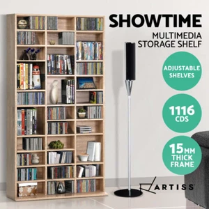 Artiss Bookshelf Display Shelves CD DVD Storage Rack Stand Bookcase Oak BERT - Picture 1 of 9