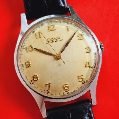 Doxa Oversize 36mm Watch Antimagnetique Patina Vintage Cal 1147 For Repair - Image 1 of 4