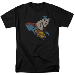 Superman Lite Brite T Shirt Licensed Comic Book Movie Tee Black - Picture 1 of 2