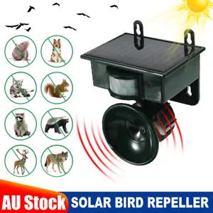 Solar Ultrasonic Bird Repeller Animal Pets Rat Repellent Motion Sensor Outdoor - Picture 1 of 12