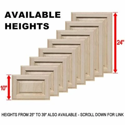 KENDOR Unfinished Oak Square Raised Panel Cabinet Doors (Up to 24"H)