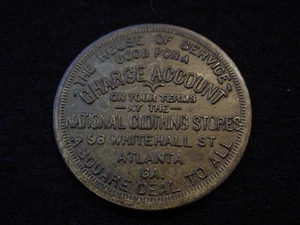 Ficha publicitaria National Clothing Stores 98 Whitehall St Atlanta, Georgia 1922 - Imagen 1 de 2