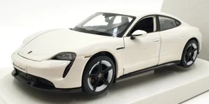 Burago 1/24 Scale Diecast #18-21098 - Porsche Taycan Turbo S - White - Picture 1 of 5