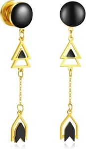 2 Stück Hänger Messgeräte Ohren Stecker Ohrringe Double Flared Piercing Dehnung - Bild 1 von 3