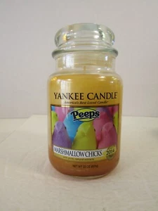Yankee Candle MARSHMALLOW CHICKS Peeps Large Jar Candle Easter 22 oz 2014 NEW - Picture 1 of 4