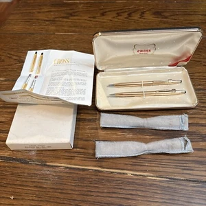 Vintage Cross Classic No. 1501 14K Gold Filled Pen/Pencil Set Rare NFL Set - Picture 1 of 18