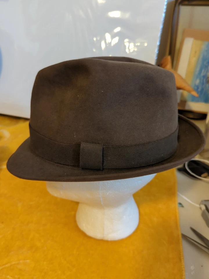 复古 60 年代 Setson Fedora 7 棕色 Weekender  — 第 1/4 张图片