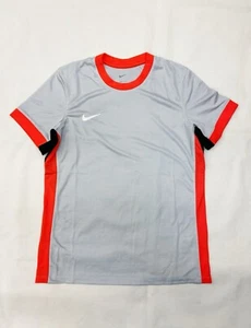 Nike Dri-FIT Short Sleeve Soccer Jersey Women's M Grey Orange FZ9329 Shirt - Picture 1 of 2