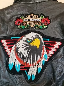 Parches Harley Davidson, Chaqueta Hombre Navarre Leather Company XXL Negra *agujeros* - Imagen 1 de 9