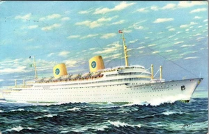 MS Gripsholm Ocean Liner Swedish American Line Postcard D898 - Picture 1 of 2
