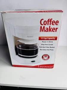 Continental Electric 12 Cup Coffee Maker White CE23211 Pause 'n Serve Drip-Free - Picture 1 of 8