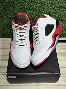 Size 13M/14.5W - Jordan 5 Retro Low Fire Red Sz 13.. 819171-101 Pre-Owned - Picture 1 of 6