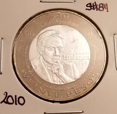 Mexico 20 Pesos 2010, Octavio Paz 20th anniversary Nobel Prize for Literature. - Image 1 of 4