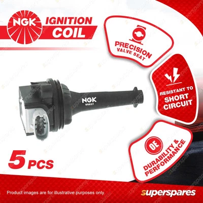 5 x NGK Ignition Coils for Volvo C30 C70 S60 V50 V70 2.4L 2.5L 5Cyl T5 DOHC 20V - image 1 of 2