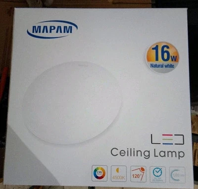 Plafoniera led 16 w rotondo da soffitto pannello luce bianco naturale calda - Immagine 1 di 3