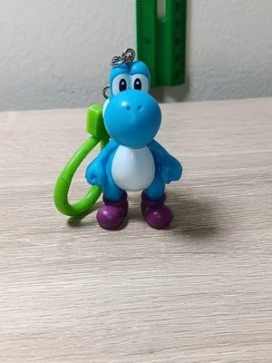 *FREE SHIP* 2" LIGHT BLUE YOSHI BackPack Buddies Clip Keychain Super Mario - Image 1 of 4