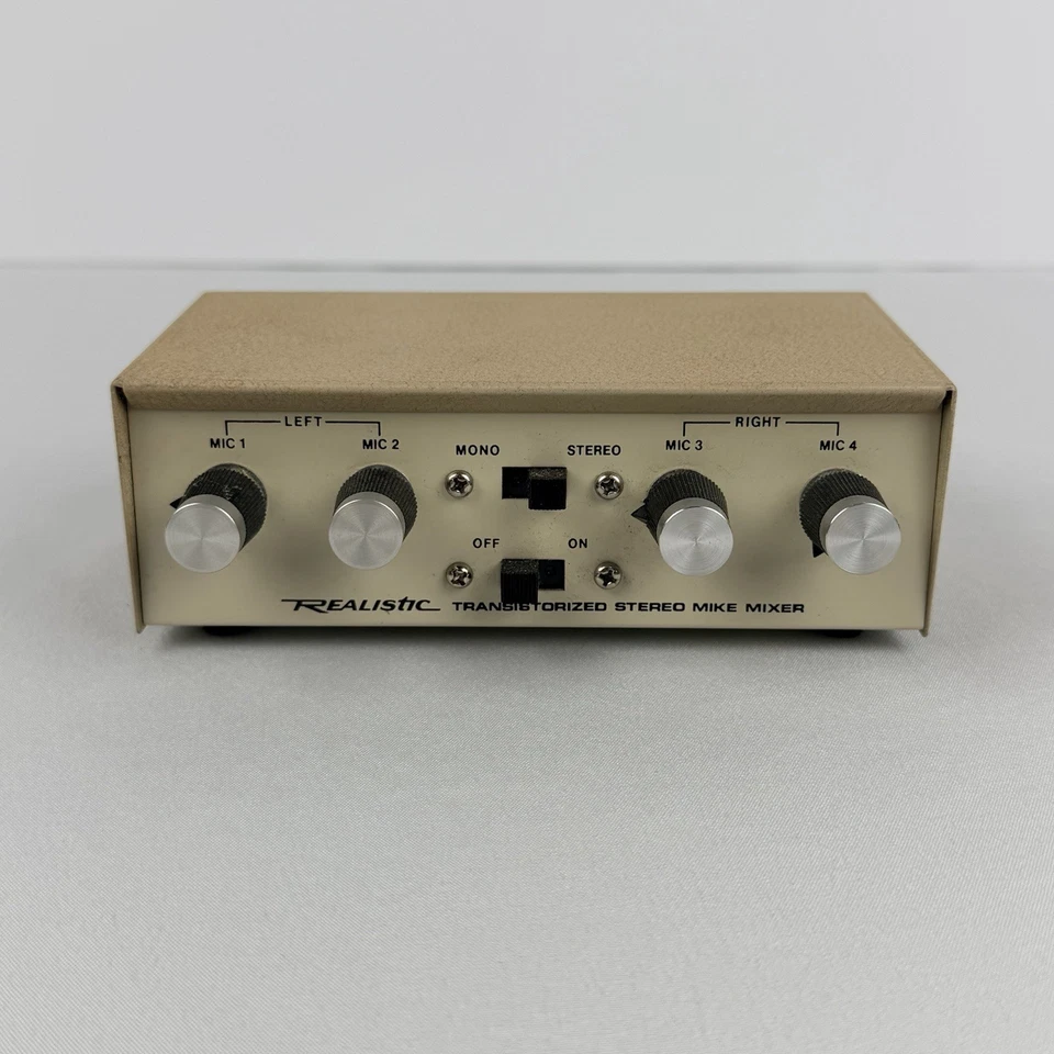Realistic Transistorized Stereo Microphone Mixer Model 33-290 With 4 Inputs - Image 1 of 4
