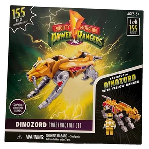 Mighty Morphin Power Rangers YELLOW Ranger Sabertooth Dinozord Brick Set 155 Pcs - Picture 1 of 3