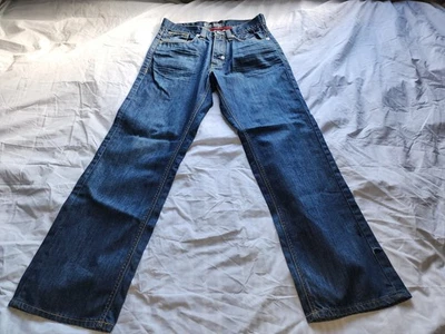 COOGI HERITAGE MEN'S VTG  EMBROIDERED DENIM DARK BLUE JEANS SIZE 32/34 IS USED - Image 1 of 4