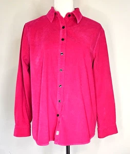 Lands End Woman Petite M 10-12 Mulberry Mini Wale Corduroy Shirt - Picture 1 of 5