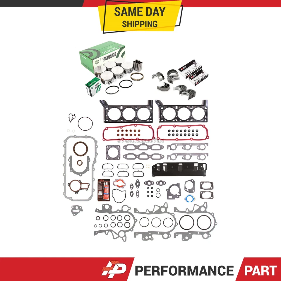 Full Gasket Set Pistons Bearings Fit 04-10 Chrysler Dodge Grand Caravan 3.8L - Image 1 of 4