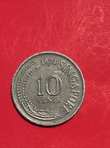 1972 Singapore 10 Cents Seahorse Coin - Picture 1 of 3