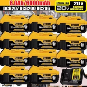 20V 6.0Ah Replacement For DeWalt DCB206 20Volt Max Li-Ion DCB207 Lithium Battery - Picture 1 of 23